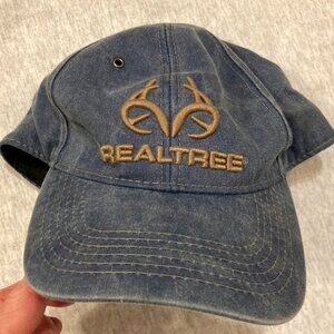 REALTREE Cap Blue Denim 3D THICK Embroidered Logo Baseball Cap Trucker Hat